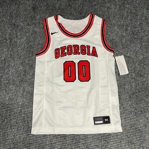 CUT Nike Georgia Bulldogs Mens Basketball Jersey Number 00 White Red‎ Youth M